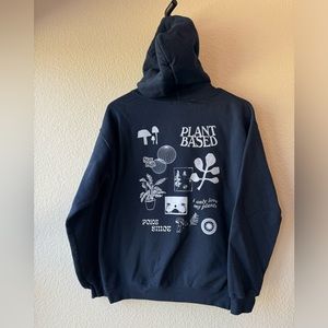 Hoffman goods hoodie. Size small. Navy. Fun graphics on the back.